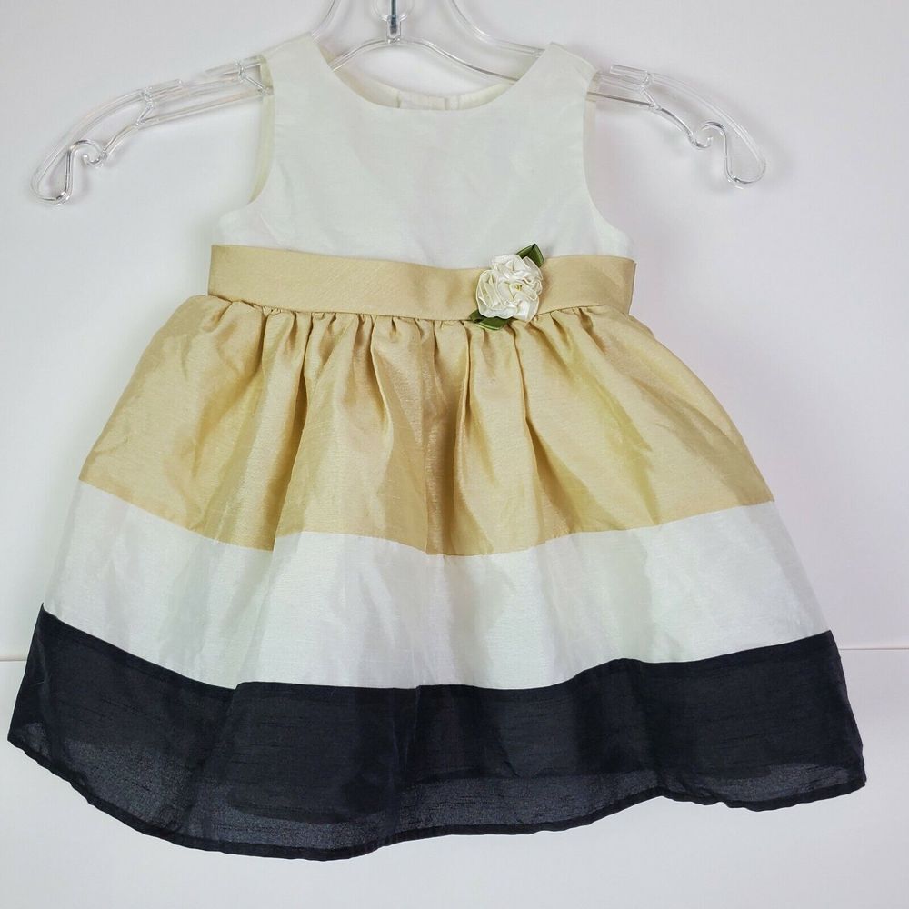 George Baby Girl's Sleeveless Tulle Easter Dress 18M Tan Church Party